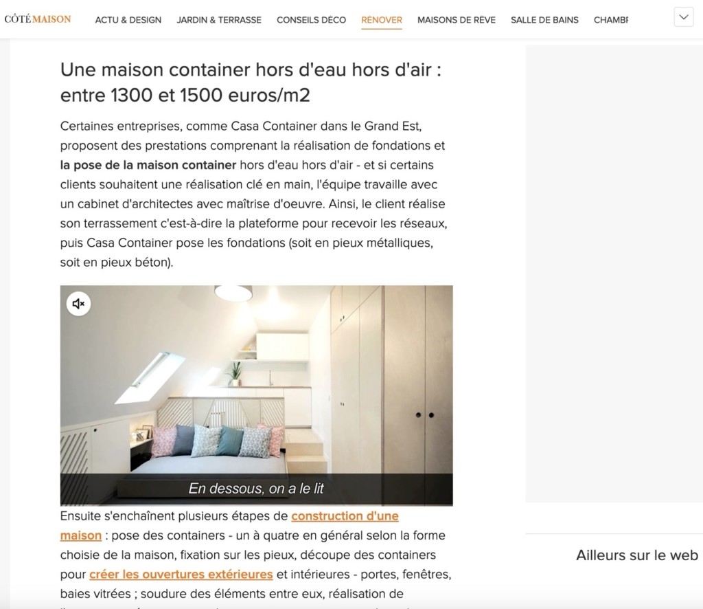 Article Côté Maison Casa Container