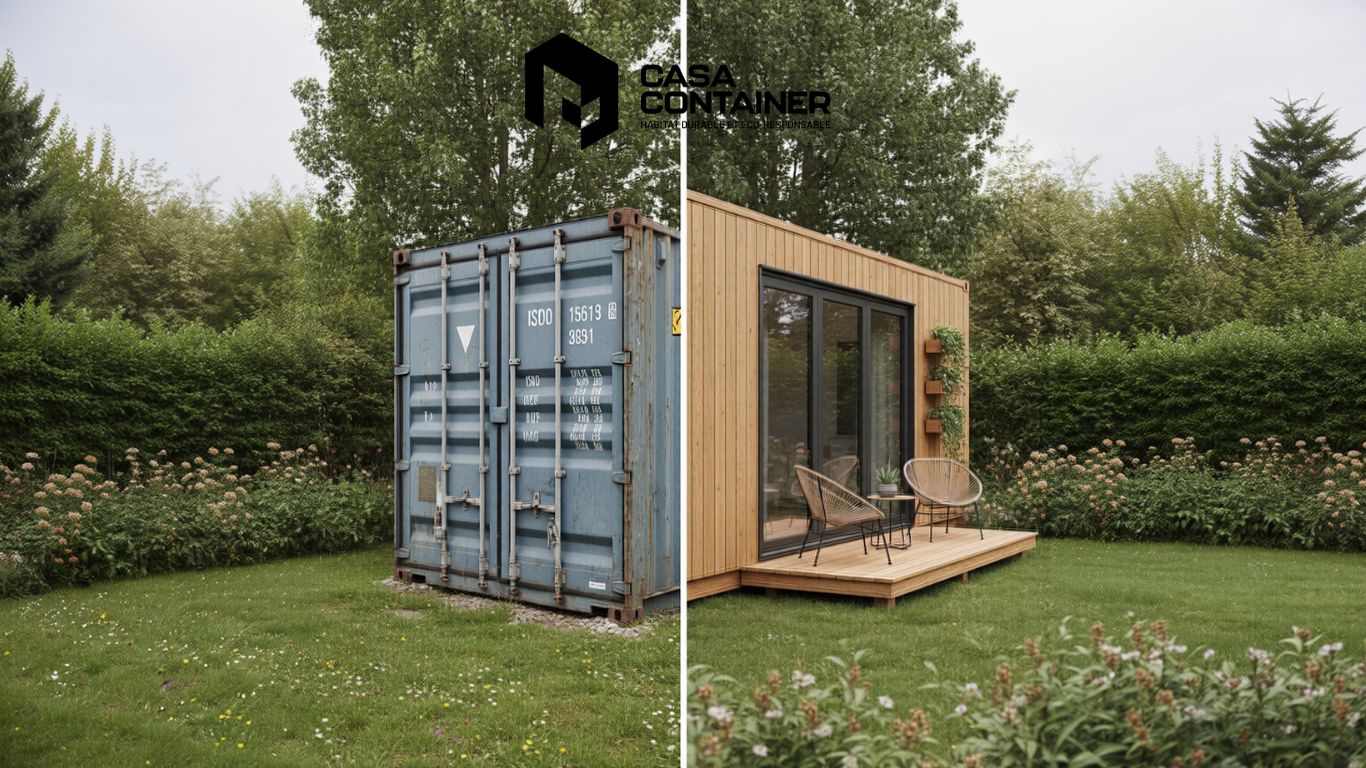 Container Brut Transformé En Logement Container Modulaire Bois