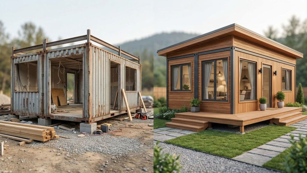 Comparaison Maison Container Hors D’eau Hors D’air Et Maison Container Clé En Main, Niveaux De Finition Et Prix